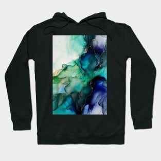 Oceanic Overture - Abstract Alcohol Ink Art Hoodie